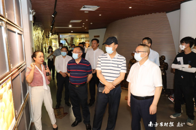 與會院士、專家學(xué)者等共同調(diào)研新會陳皮國家現(xiàn)代農(nóng)業(yè)產(chǎn)業(yè)園麗宮研發(fā)加工園，了解麗宮陳皮文化博覽館等情況。