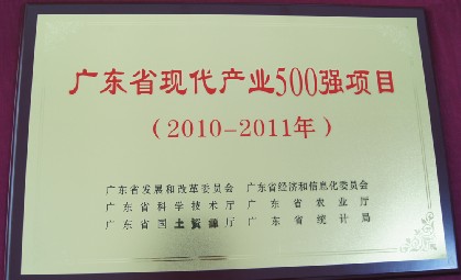 廣東省現(xiàn)代產(chǎn)業(yè)500強(qiáng)項(xiàng)目